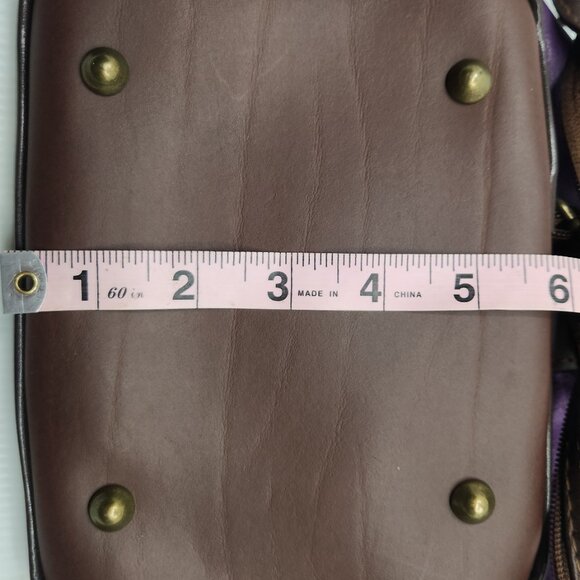 Italian Italy Genuine Leather Purple Backpack Convertible Bag Brass Hardware main image 10